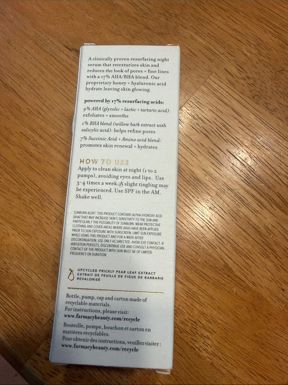 Farmacy Honey Glow 17% Resurfacing Acid Night Serum with AHA/BHA